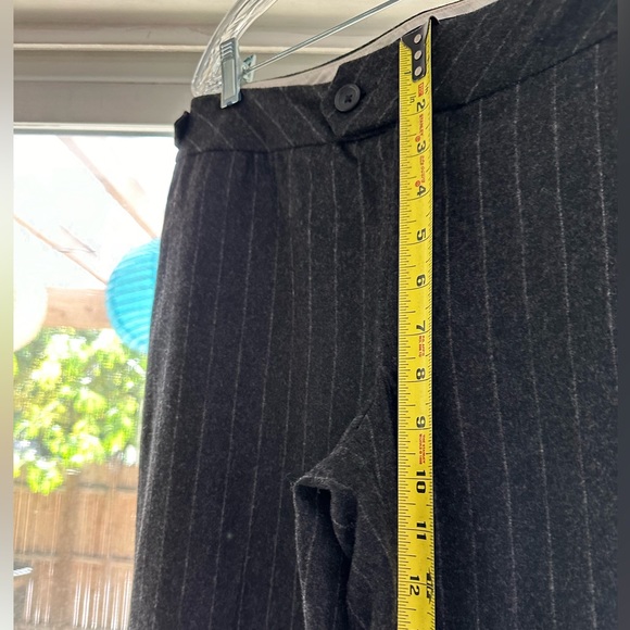 Banana Republic NWOT Charcoal Pinstripe Lined Wool Cashmere Slacks Trousers 12 - Picture 7 of 15